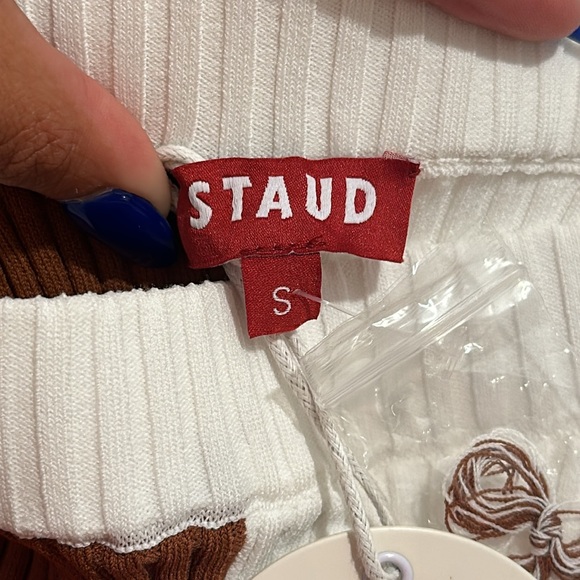 Staud Maki Rib-Knit Colorblock Bike Shorts - Picture 5 of 7